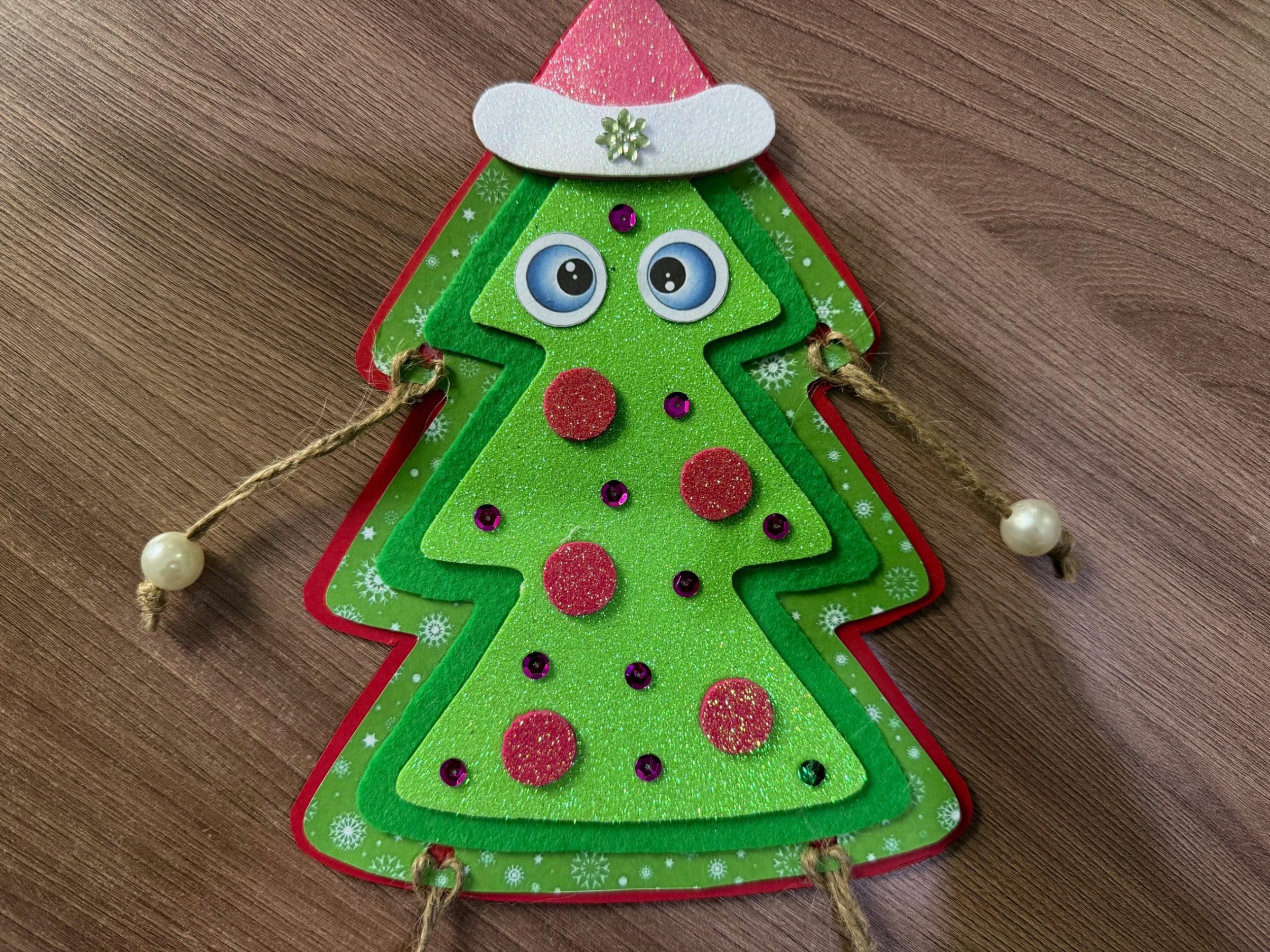 «Новогодняя аппликация – веселая елочка»