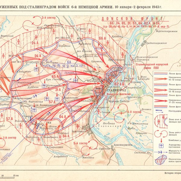 Операции 1943 года. Карта наступления советских войск под Сталинградом. Операция кольцо. Контрнаступление советских войск под Сталинградом.