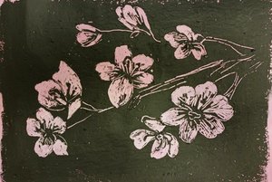 Мастер-класс «Цветущая ветка в стиле граттаж»