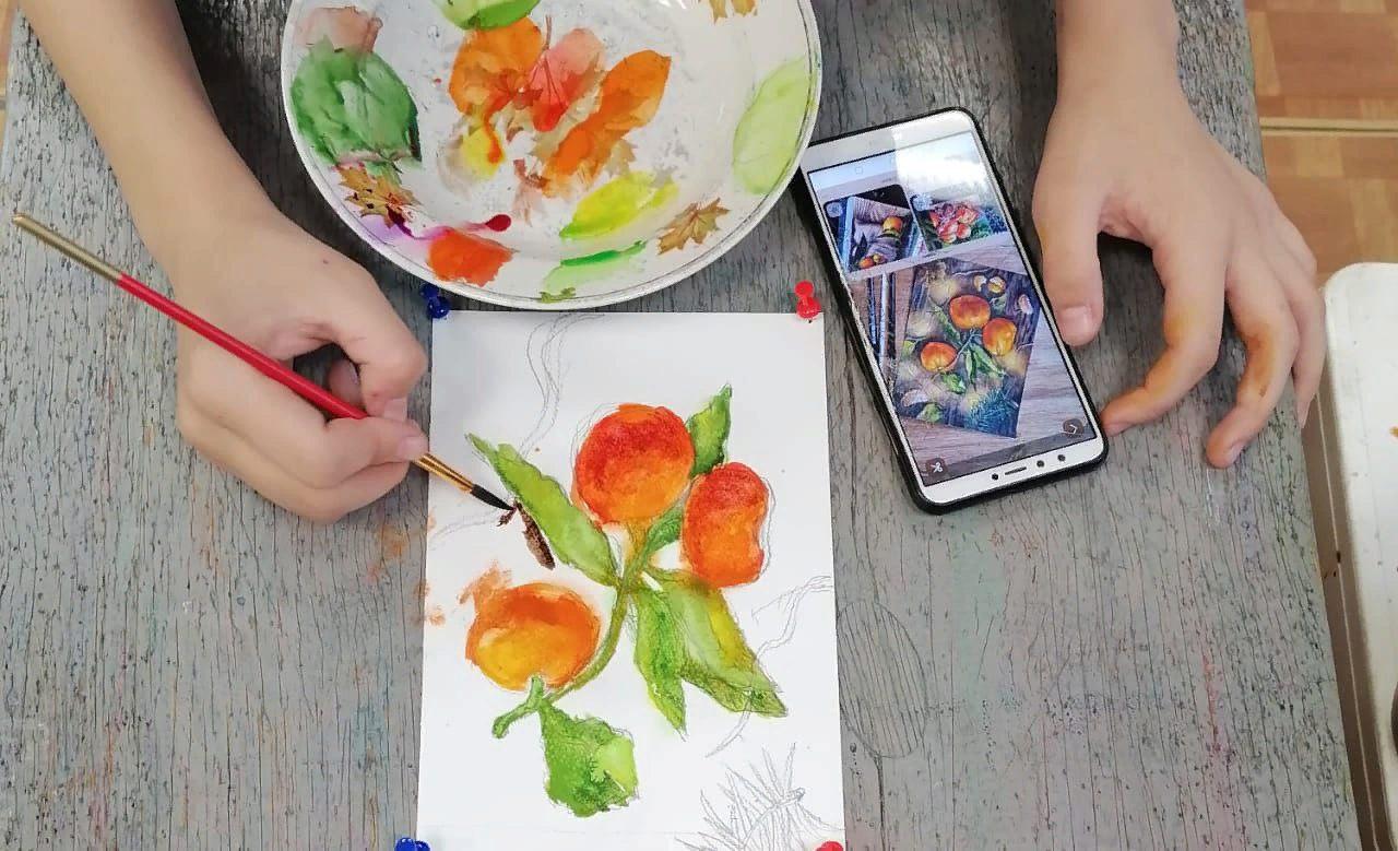 Мастер-класс «Новогодняя открытка в смешанной технике «Апельсин»