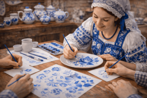 Мастер-класс по росписи гжелью «Расписные узоры»