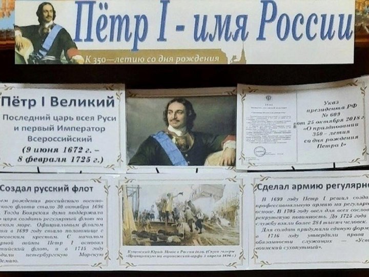 Выставка «Петр I–имя России»