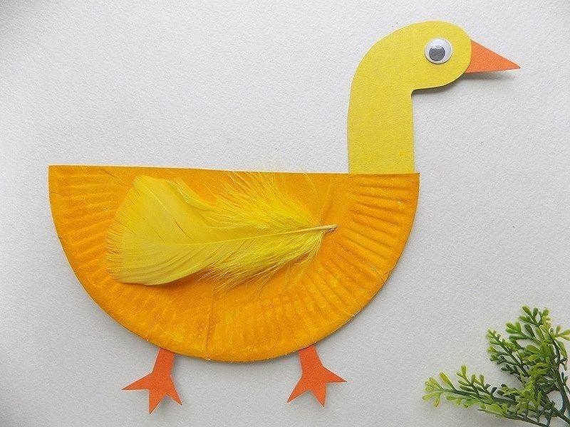 Мастер-класс Аппликация из бумаги «Уточка»