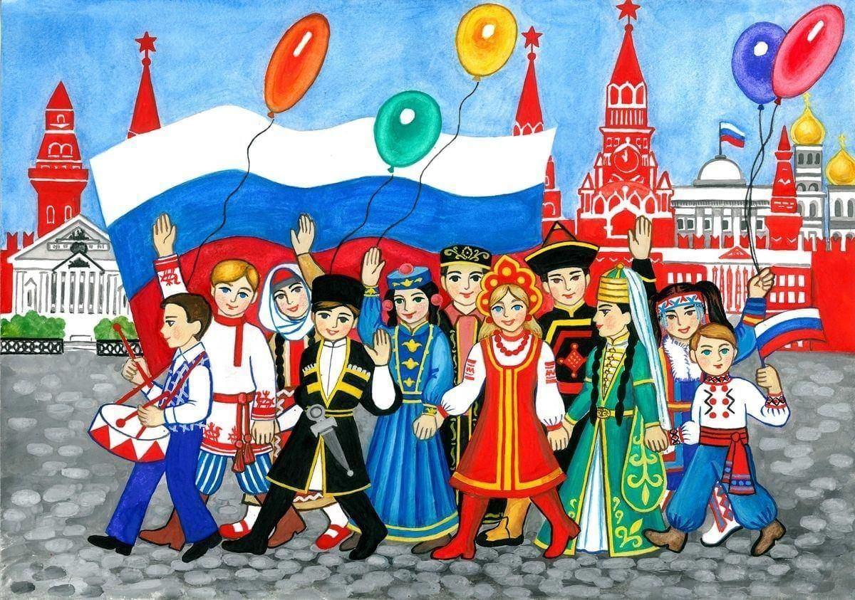 Выставка рисунков«Живет в России народ единый»