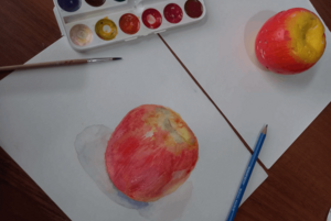 Мастер-класс «Этюд яблок акварелью»