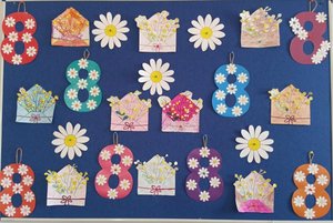 Выставка декоративно-прикладного творчества поделок–апликаций«Мимозы для мамы»