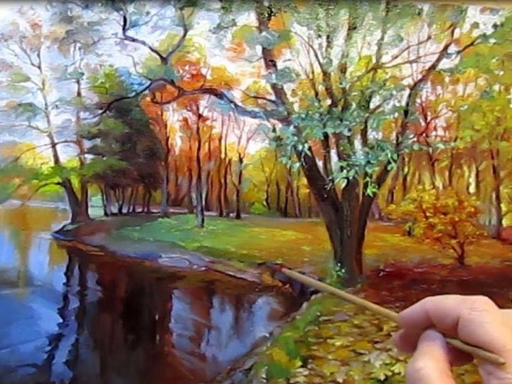 Картина маслом осень мастер класс