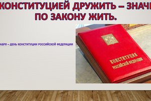 «С Конституцией дружить – значит по закону жить»