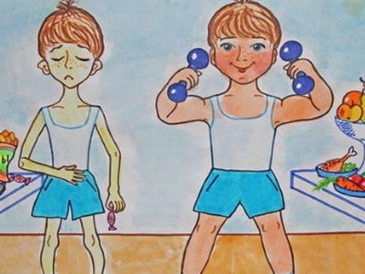 В здоровом теле здоровый дух рисунки детские