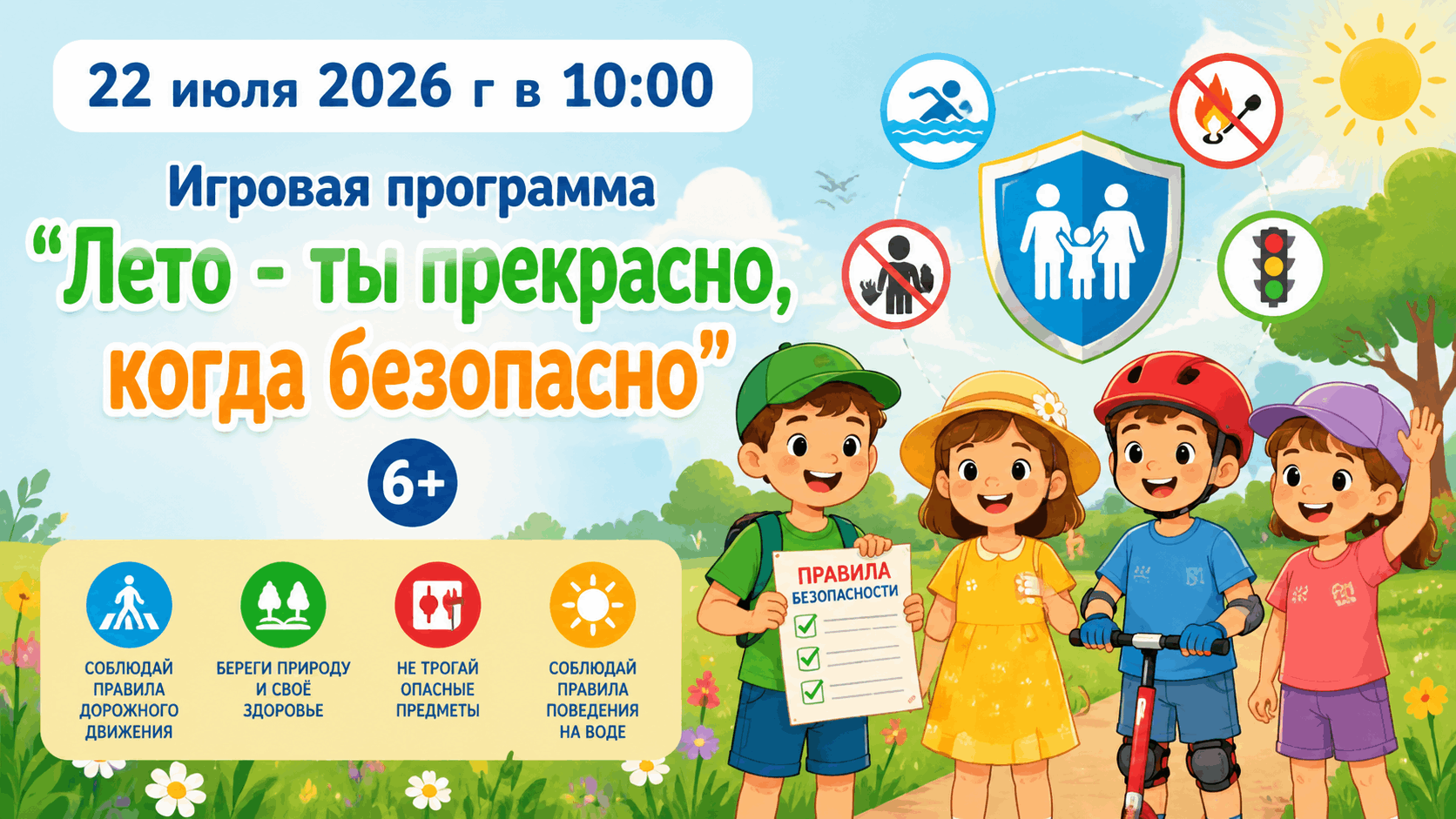 Игровая программа «Лето– ты прекрасно, когда безопасно»