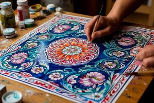 Мастер-класс «Городецкая роспись на стекле»