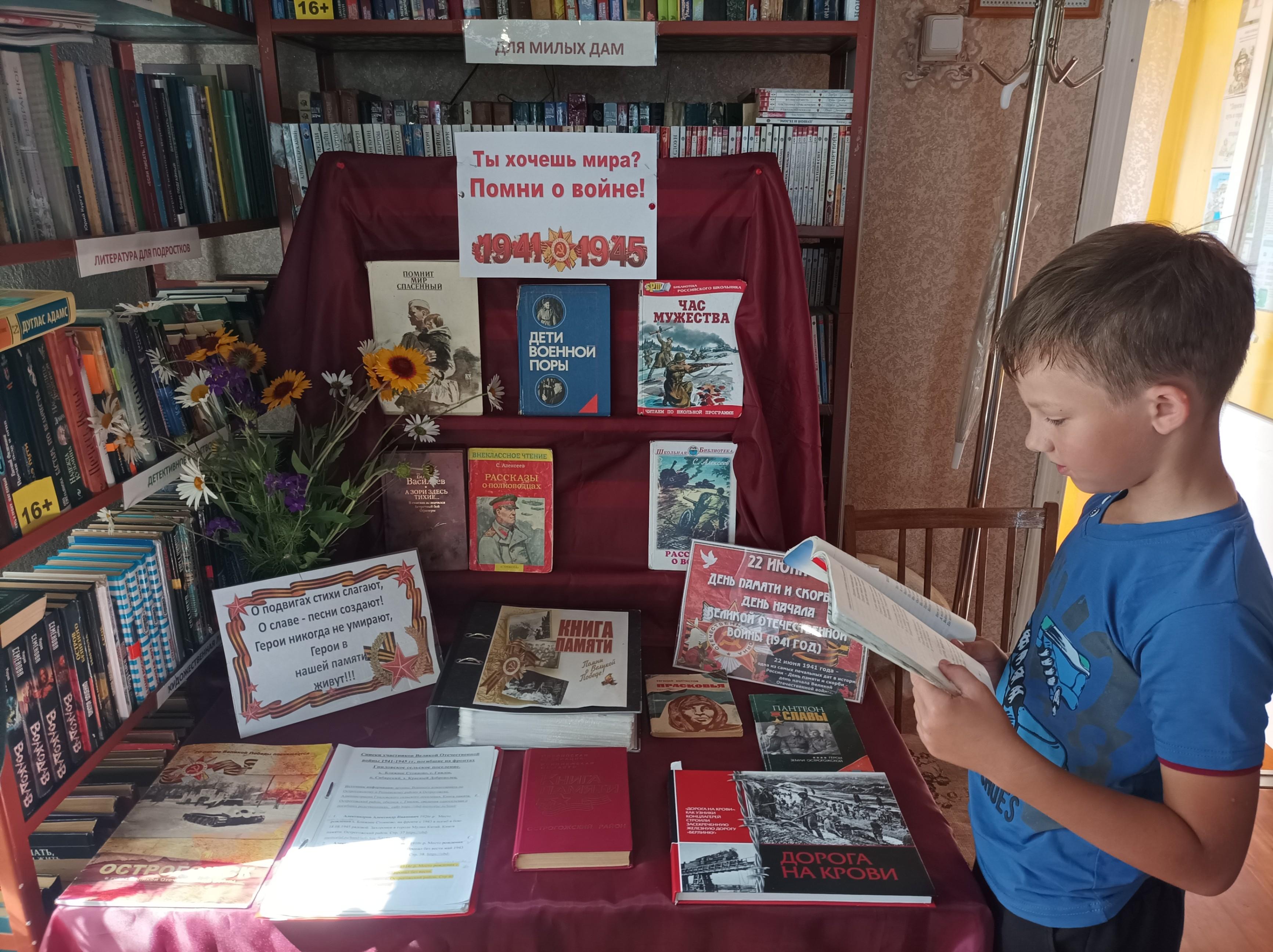 Обзор книжной выставки «Ты хочешь мира? Помни о войне!»