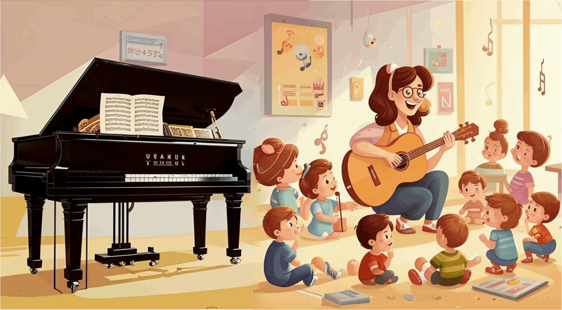 Музыкальные занятия «Академия музыки» для детей от 4 до 6 лет