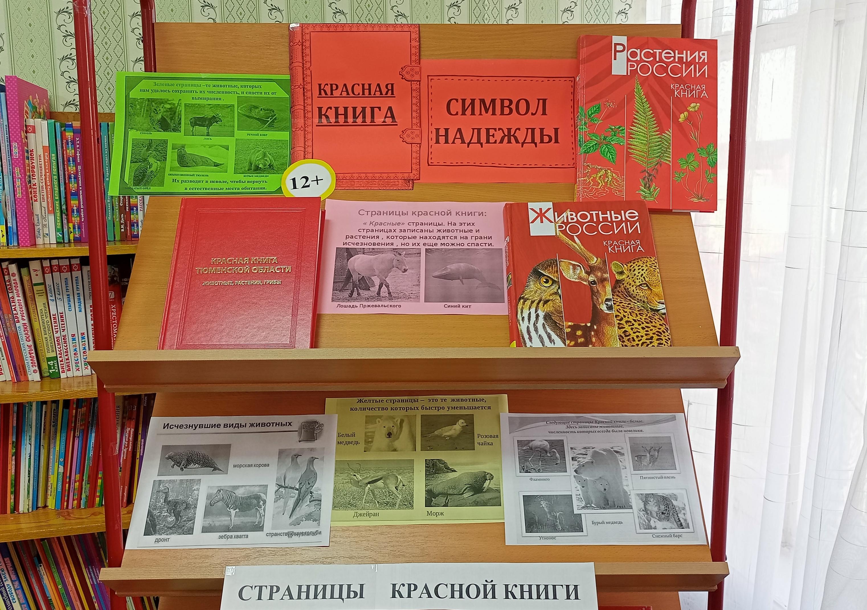 Книжная выставка одной книги «Красная книга – символ надежды»