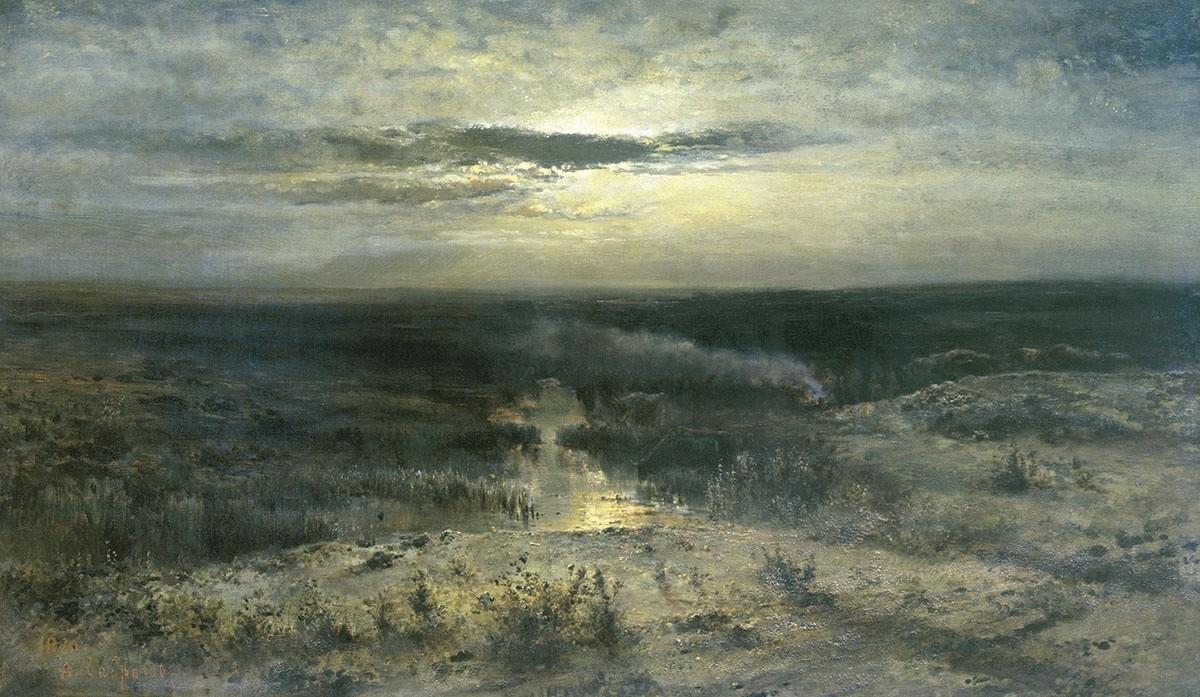 Лунная ночь. Болото. Алексей Кондратьевич Саврасов