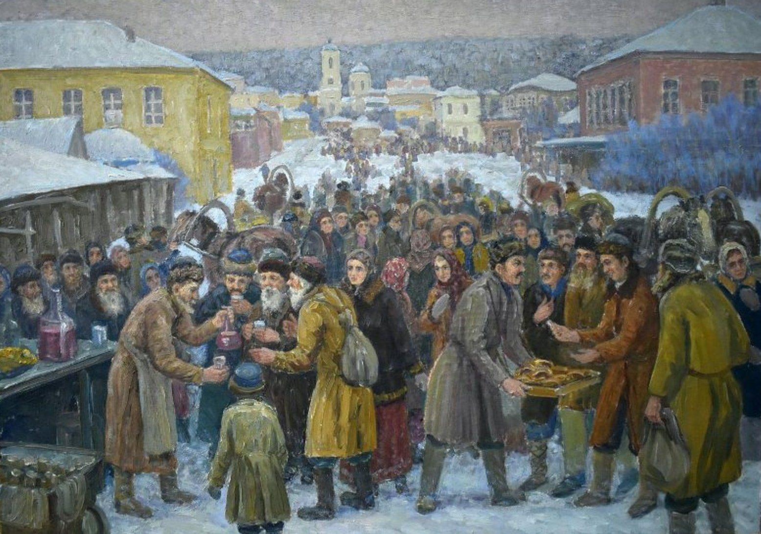 История экспоната «Картина А.М. Курзанова «Чернавский рынок»