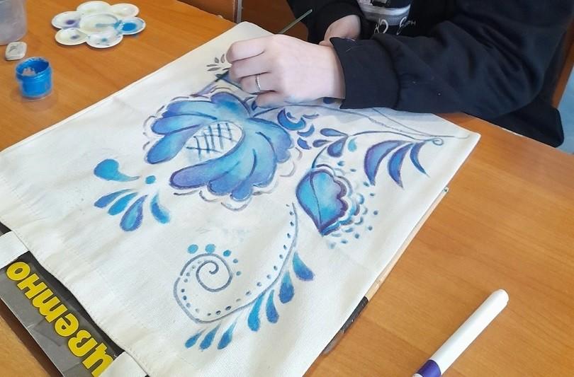 Мастер-класс «Роспись сумки-шопера «Гжельские мотивы»