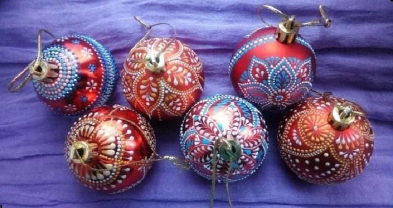 Мастер-класс «Новогодняя игрушка в технике точечной росписи»