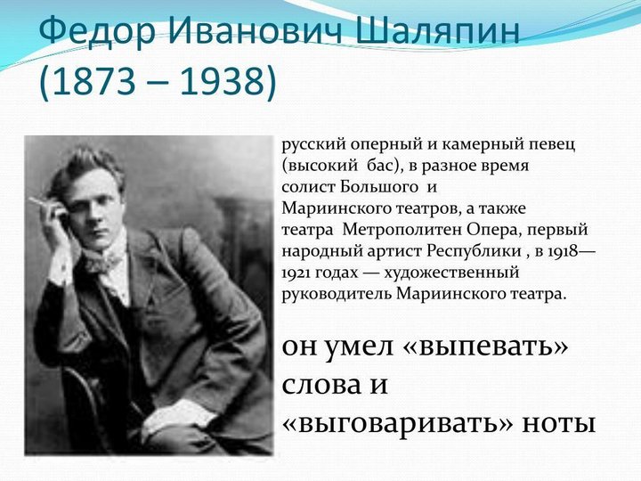 Час информации «Жизнь и творчество Ф.И.Шаляпина»