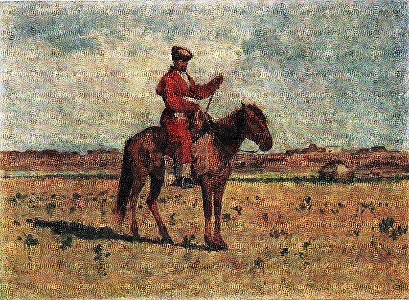 Калмык на лошади в степи. Василий Васильевич Верещагин