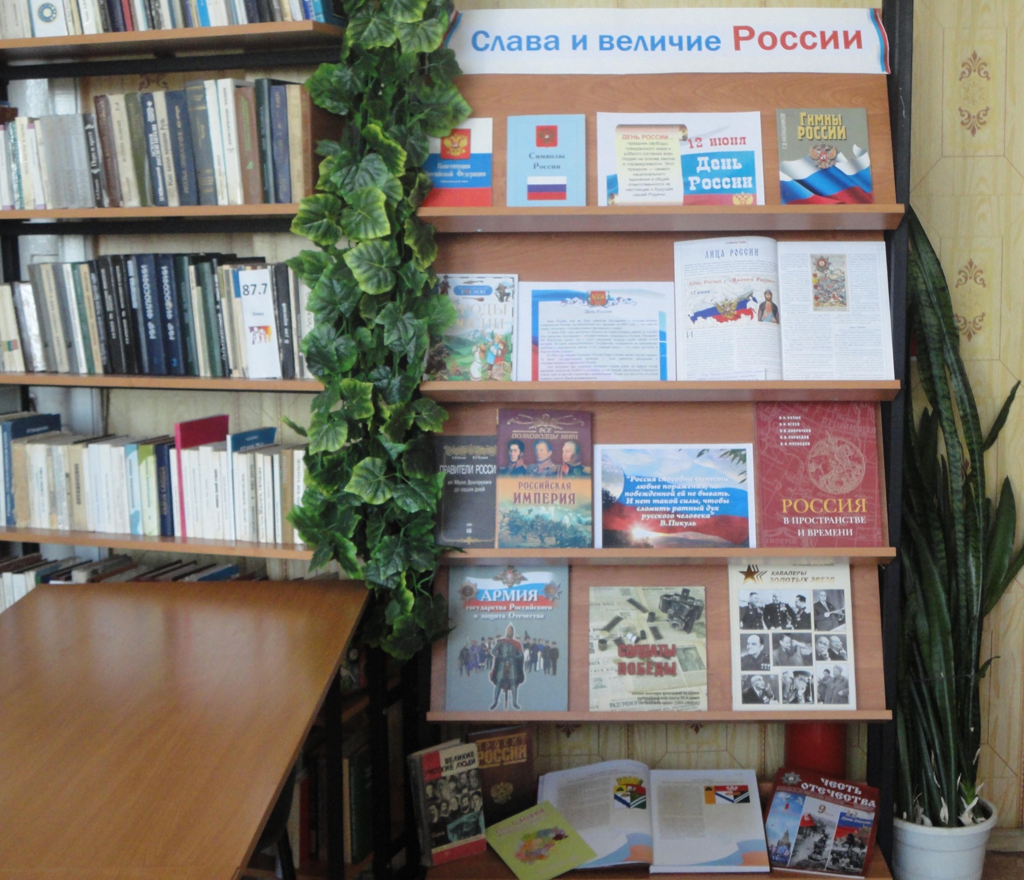 Книжная выставка « Горжусь тобой, страна заветная»