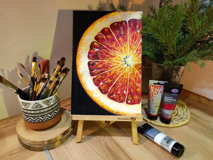 Мастер-класс «Картина акрилом «Сочный грейпфрут»