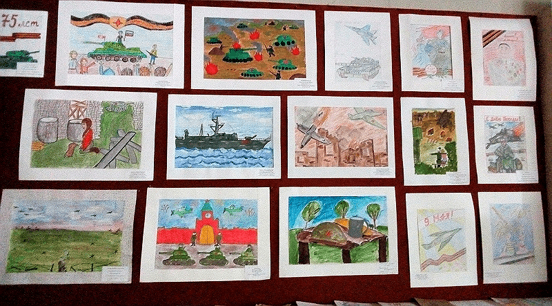 Выставка детских рисунков «В тот день солдатом стала вся страна»