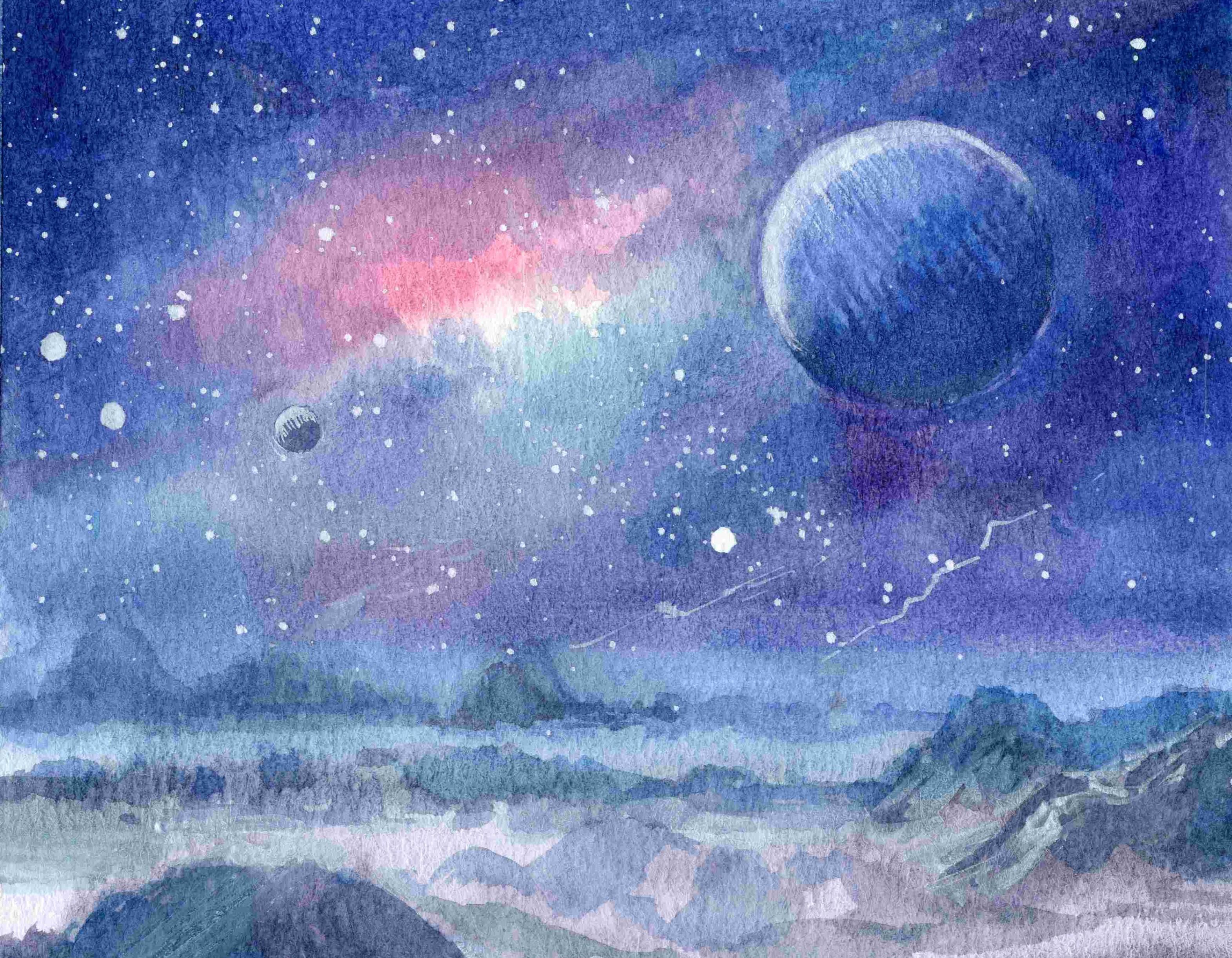 Мастер-класс «Рисуем космос акварелью»