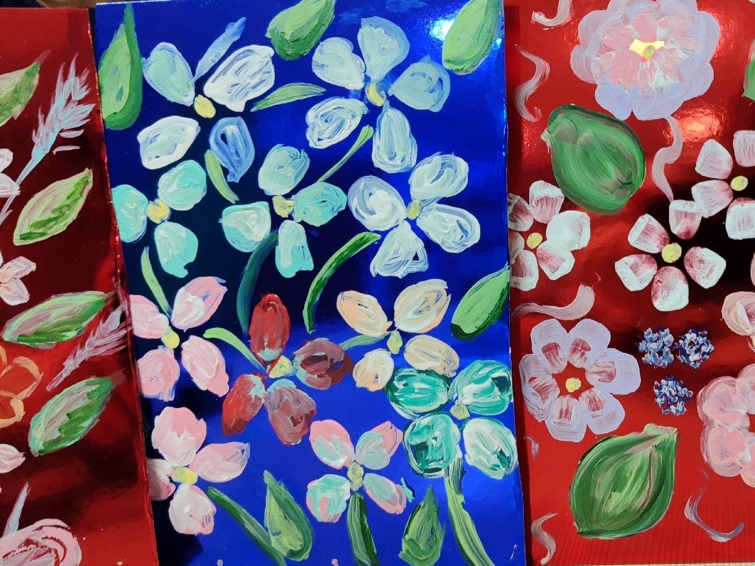 Мастер-класс «Букет на холсте»