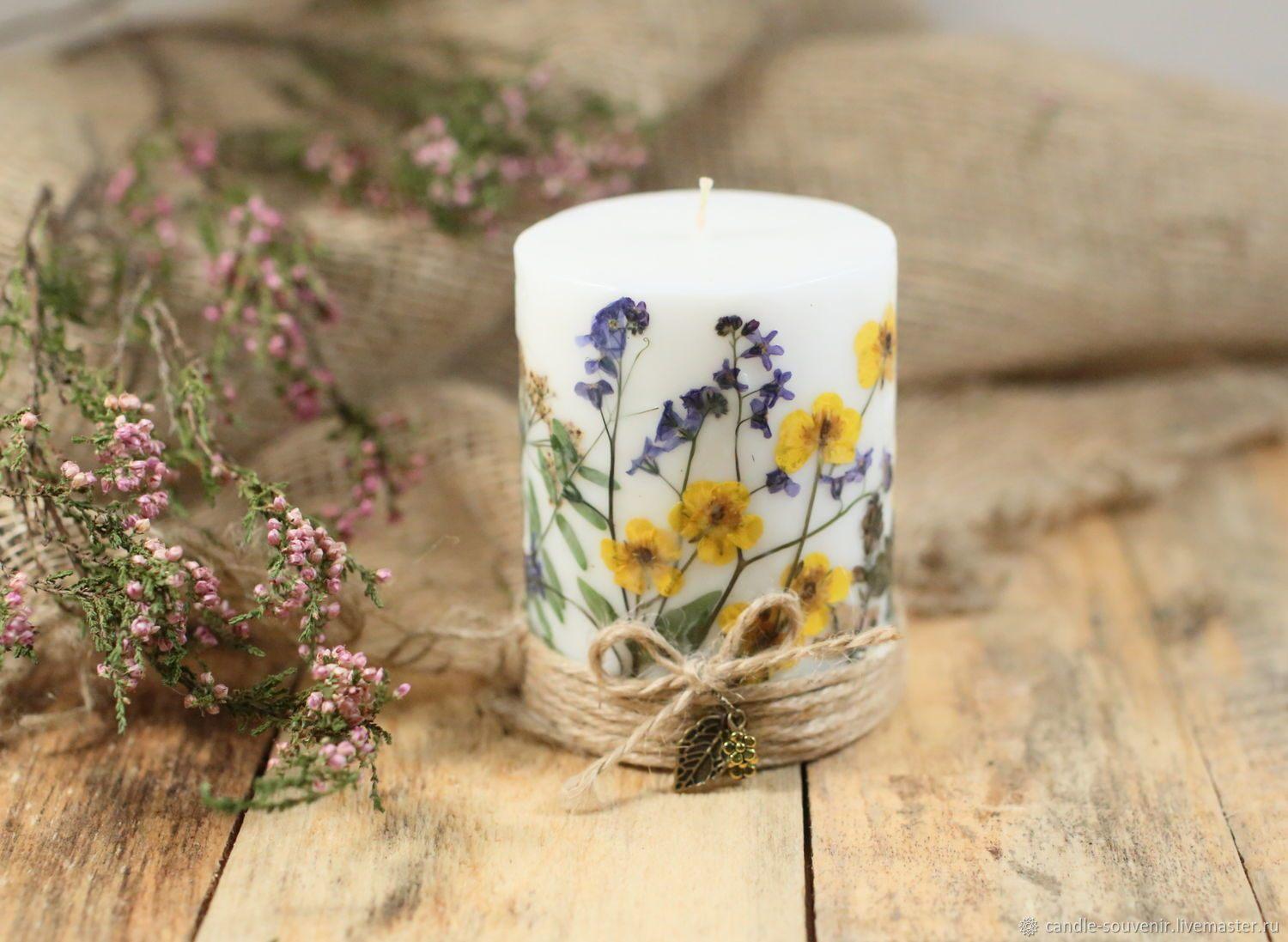 Мастер-класс «Свеча с сухоцветами»
