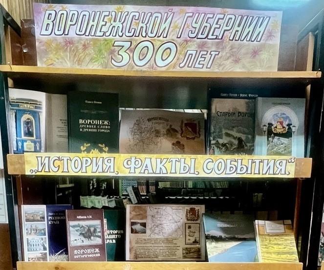 Книжная выставка «Воронежской губернии - 300 лет»