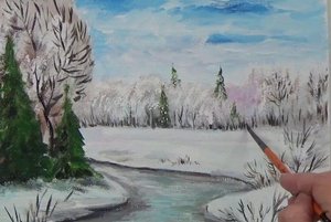 Мастер-класс «Зимний пейзаж родного края»