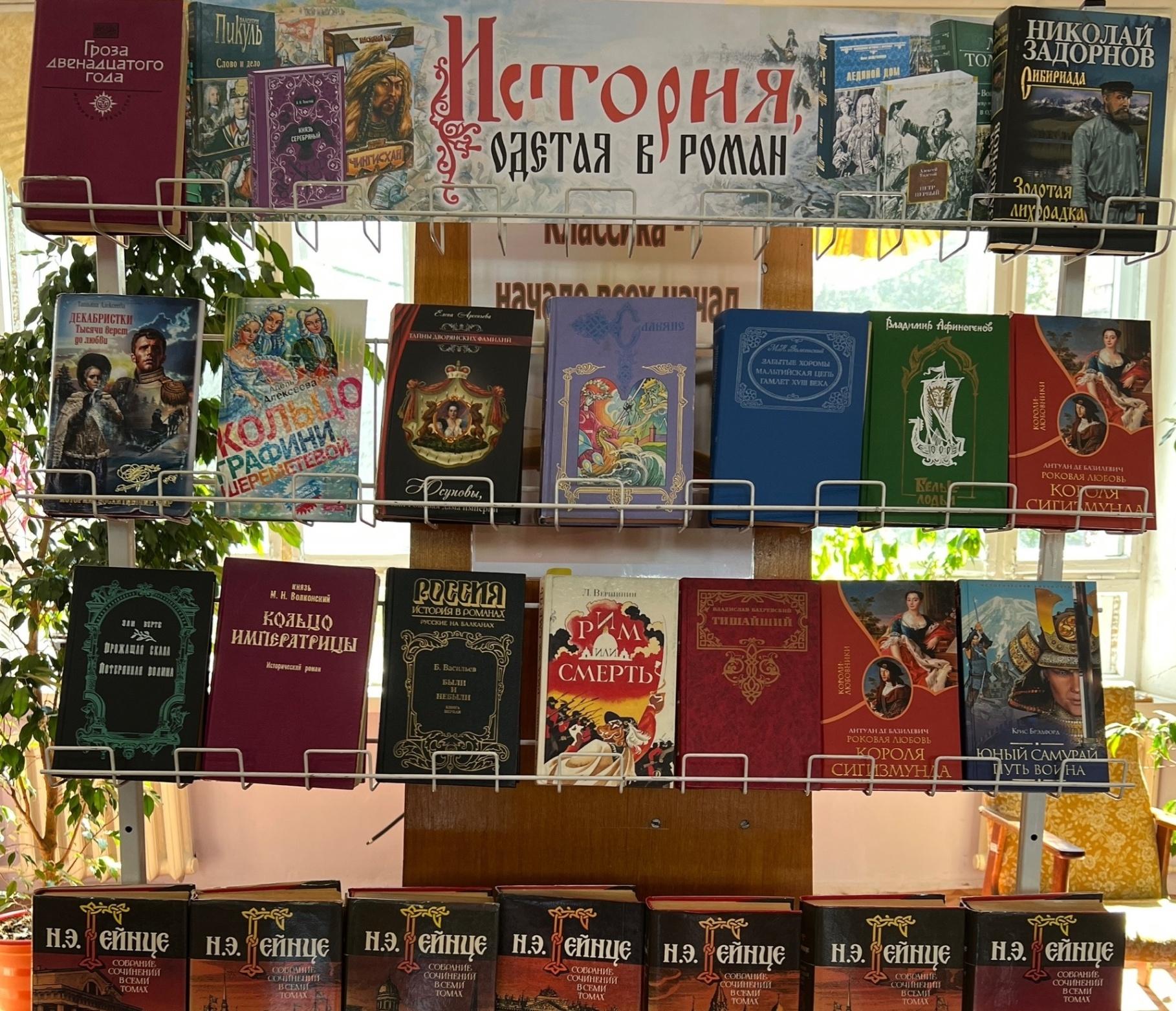 Книжная выставка «История, одетая в роман»