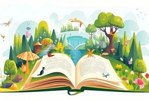 Книжная выставка–настроение «Весенние приключения с героями книг»